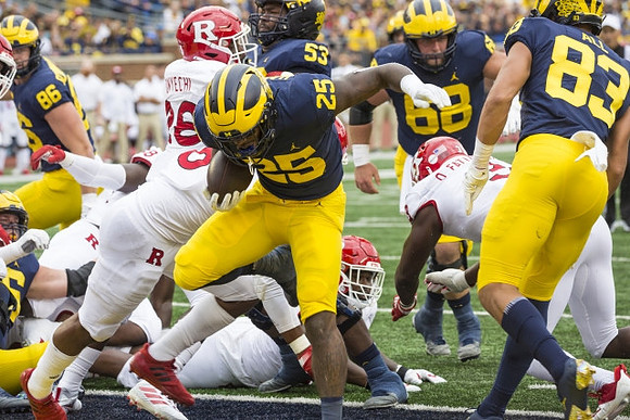 Luke Schoonmaker (86), Hassan Haskins (25), Trente Jones (53), Andrew Vastardis (68), and Erick All (83)