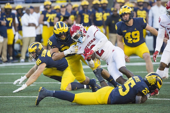 Luke Schoonmaker (86), Joey Velazquez (29), Hassan Haskins (25), and William Wagner (49)