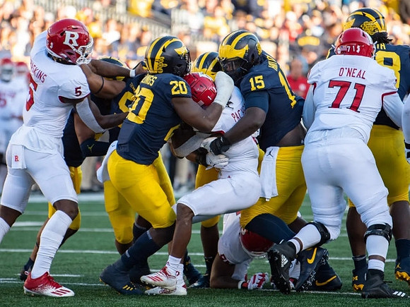 Kalel Mullings (20), Christopher Hinton (15), and Mazi Smith (58)