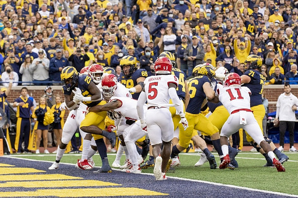 Hassan Haskins (25), Andrew Vastardis (68), Roman Wilson (14), Luke Schoonmaker (86), and Andrew Stueber (71)