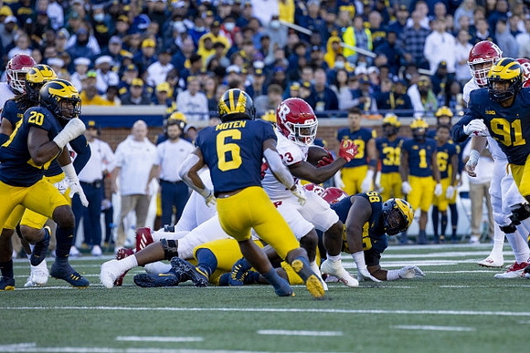 Kalel Mullings (20), R.J. Moten (6), Mazi Smith (58), and Taylor Upshaw (91)