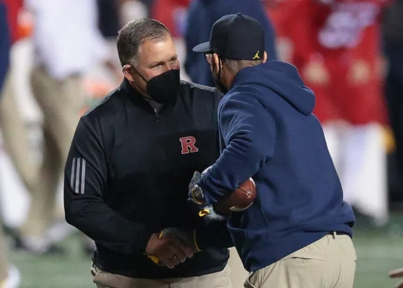 Rutgers Head Coach Greg Schiano and Jim Harbaugh