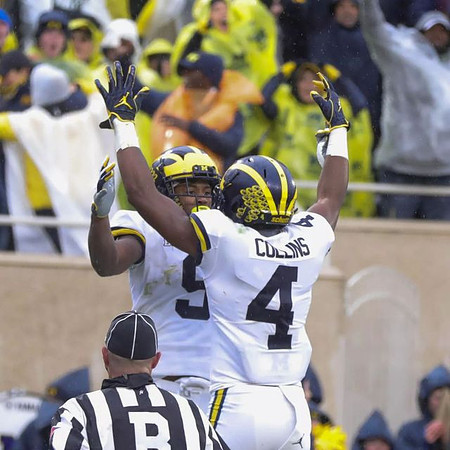 Donovan Peoples-Jones (9) and Nico Collins (4)