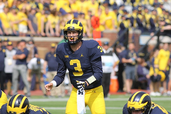 Ben Bredeson (74), Wilton Speight (3), and Mason Cole (52)