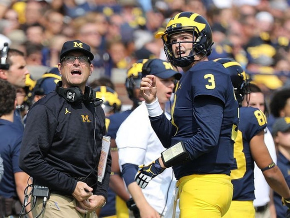Jim Harbaugh and Wilton Speight (3)