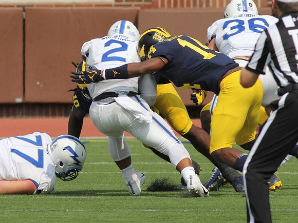 Devin Bush (10) and Josh Metellus (14)