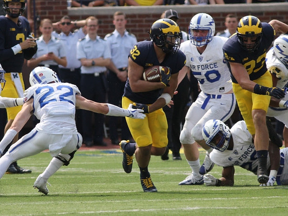 Wilton Speight (3), Ty Isaac (32), and Zach Gentry (83)