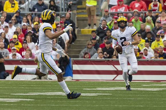Donovan Peoples-Jones (9) and Shea Patterson (2)