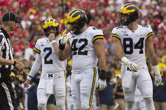 Shea Patterson (2), Ben Mason (42), and Sean McKeon (84)