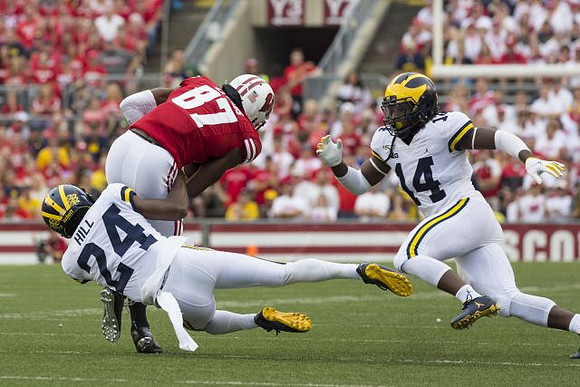 Lavert Hill (24) and Josh Metellus (14)
