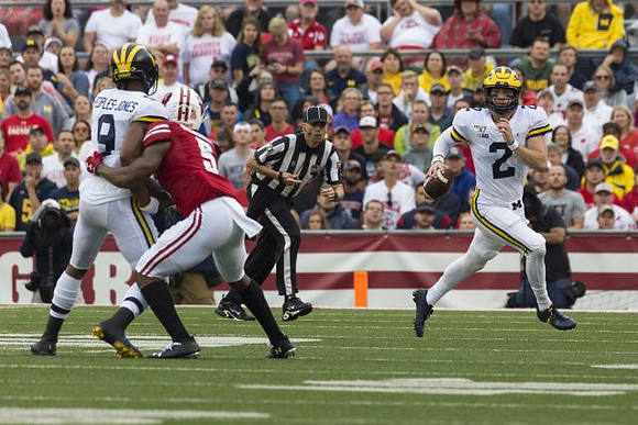 Donovan Peoples-Jones (9) and Shea Patterson (2)