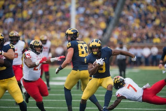 Tru Wilson (13), Zach Gentry (83), and Donovan Peoples-Jones (9)