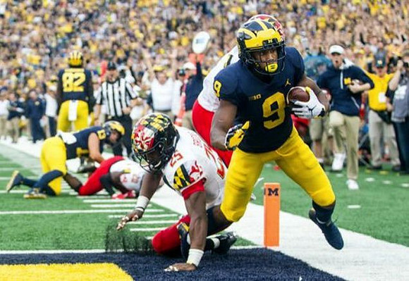 Donovan Peoples-Jones (9), Tru Wilson (13), and Nick Eubanks (82)