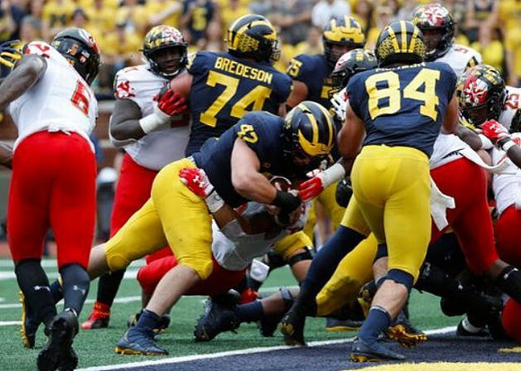 Ben Bredeson (74), Ben Mason (42), Sean McKeon (84), and Jon Runyan Jr. (75)