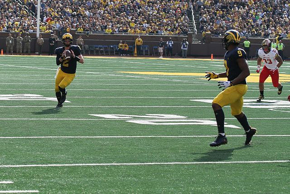 Shea Patterson (2) and Donovan Peoples-Jones (9)