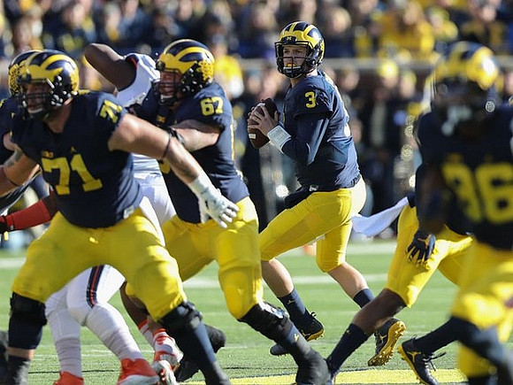 Ben Braden (71), Kyle Kalis (67), Wilton Speight (3), and Jehu Chesson (86)