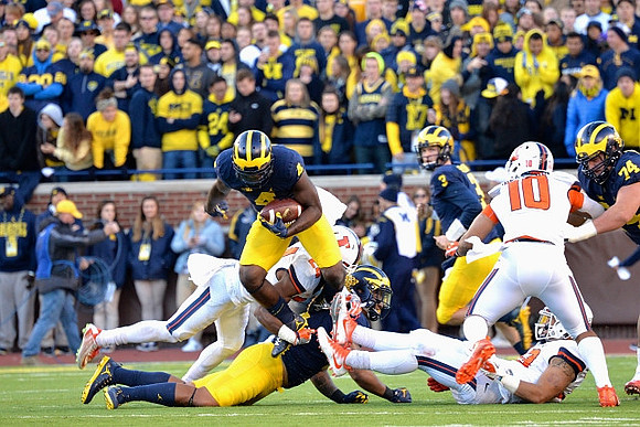 De'Veon Smith (4), Wilton Speight (3), and Ben Bredeson (74)