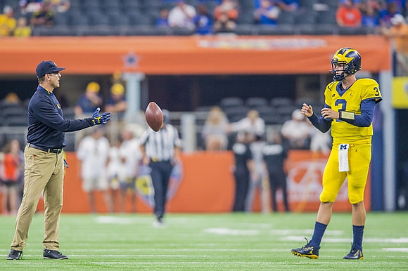 Jim Harbaugh and Wilton Speight (3)