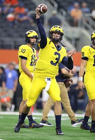 Dylan McCaffrey (10), Wilton Speight (3), and Brandon Peters (18)