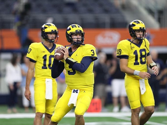 Dylan McCaffrey (10), Wilton Speight (3), and Brandon Peters (18)