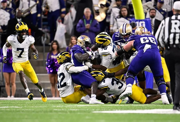 Makari Paige (7), TJ Guy (42), Kenneth Grant (78), and Jaydon Hood (34)