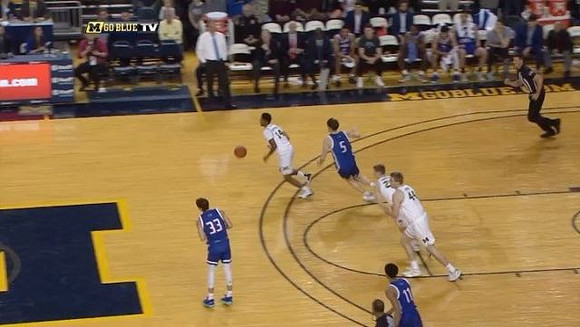 Rico Ozuna-Harrison (14), Cole Bajema (22), and Jaron Faulds (44)