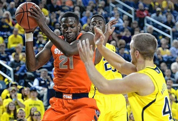 Caris LeVert (23) and Max Bielfeldt (44)