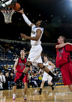 Darius Morris (4) and Zack Novak (0)