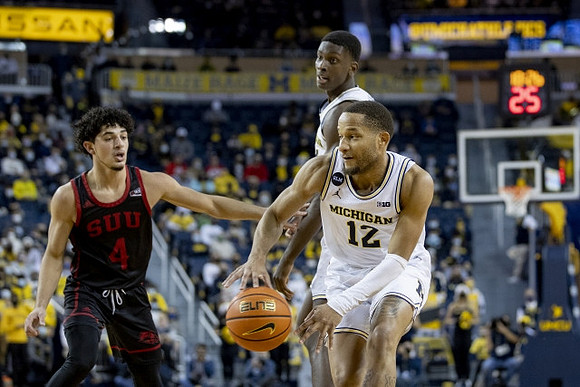 DeVante' Jones (12) and Moussa Diabate (14)