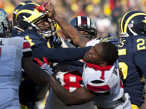 Delano Hill (44) and Dymonte Thomas (25)