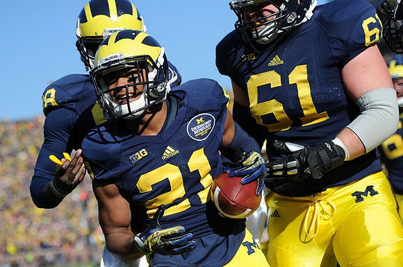 Jeremy Gallon (21), Graham Glasgow (61), and Devin Gardner (98)