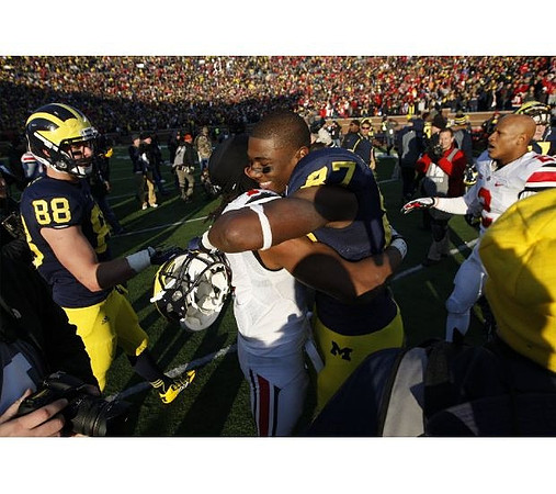 Jake Butt (88) and Devin Funchess (87)