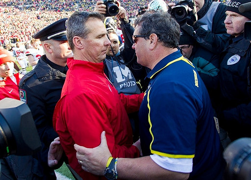 Ohio State Head Coach Urban Meyer and Brady Hoke