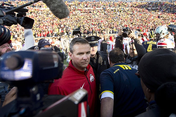 Ohio State Head Coach Urban Meyer and Brady Hoke