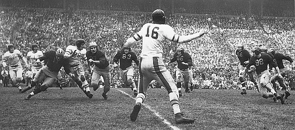 1940 Season-Ohio State: Tom Harmon (98), Rudolph Sengel (56), Robert Westfall (86), Ralph Fritz (63), John Laine (27), and Albert Wistert (11)