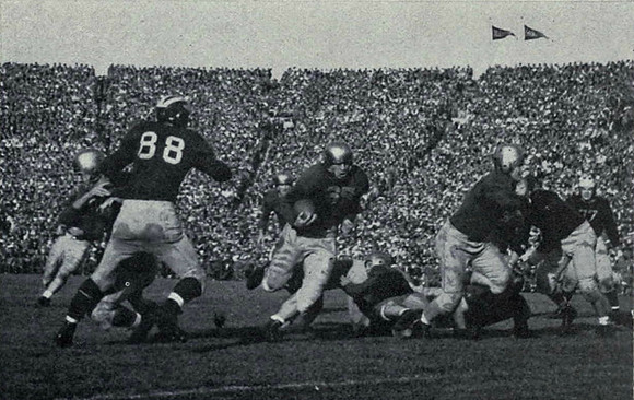 1943 Season-Notre Dame: Robert Rennebohm (88) and Robert Hanzlik (77)