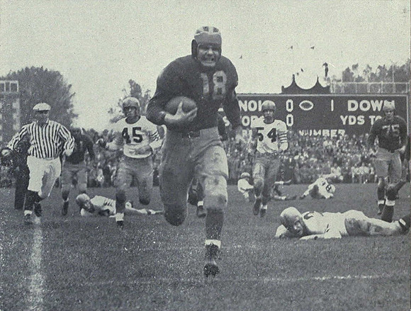 1947 Season-Illinois: Chalmers Bump Elliott (18) and  Bruce Hilkene (75)
