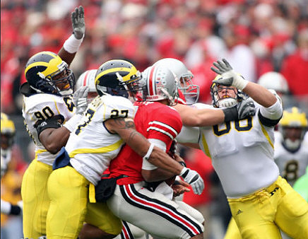 Tim Jamison (90), Brandon Harrison (27), Mike Martin (68), and Jonas Mouton (8)