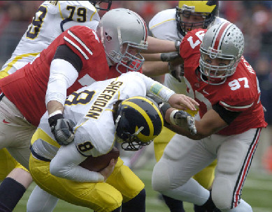 Perry Dorrestein (79) and Nick Sheridan (8)