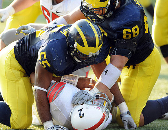 Brandon Graham (55) and Mike Martin (68)