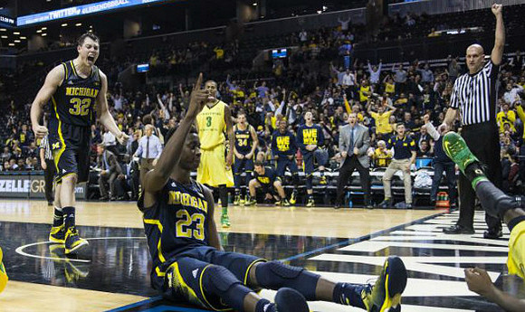 Ricky Doyle (32) and Caris LeVert (23)