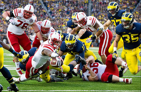 James Ross (15), Joe Bolden (35), Jake Ryan (47), and Brennen Beyer (97)