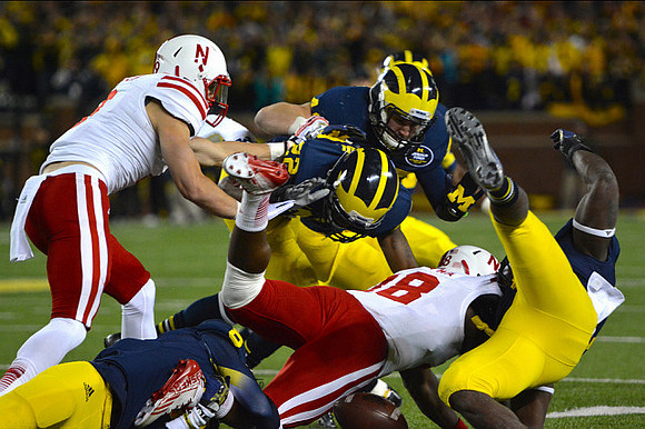 Channing Stribling (8), Jarrod Wilson (22), and Desmond Morgan (48)