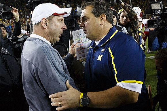 Nebraska Head Coach Bo Pelini and Brady Hoke