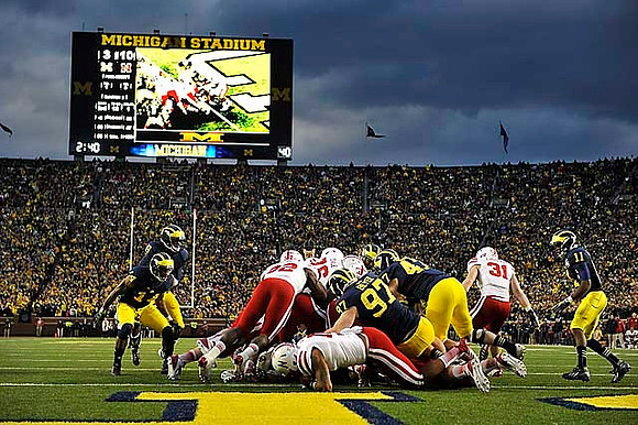 Josh Furman (14), Channing Stribling (8), Brennen Beyer (97), Jake Ryan (47), and Courtney Avery (11)