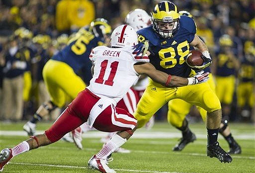 Michael Schofield (75) and Jake Butt (88)
