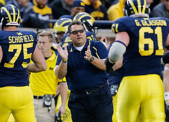 Michael Schofield (75), Brady Hoke, and Graham Glasgow (61)