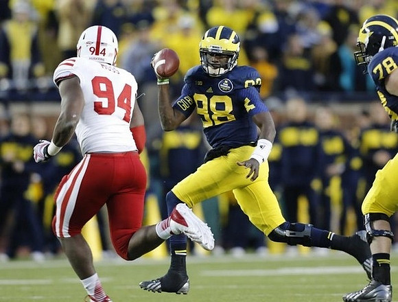 Devin Gardner (98) and Erik Magnuson (78)