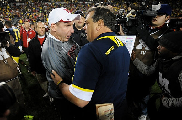Nebraska Head Coach Bo Pelini and Brady Hoke
