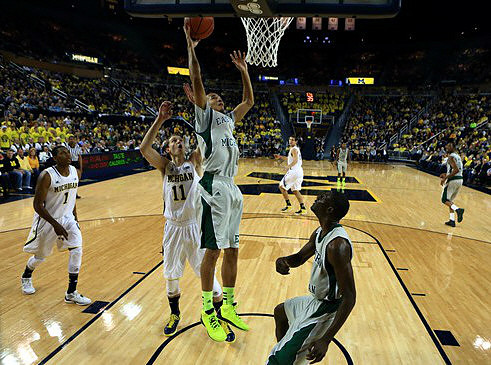 Glenn Robinson III (1), Nik Stauskas (11), and Mitch McGary (4)